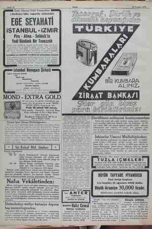  Sahife 10 Akşam 26 Temmuz 1932 İzmir Himayei Etfal Cemiyetinin (Andros) lüks vapurile mütekabil EGE SEYAHATİ ISTANBUL -iZMIR