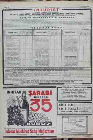    a 27 Temmuz 1932 Sahife 12 “İNTURİST — : İSTANBUL - GALATA, ÇİNİLİ RIHTIM HAN : SOVYET SOSYALİST CUMHURİYETLERİ İTTİHADINI