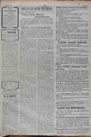    24 Ağustos 1932 Akşani Sahife 11 Ankara'da Türk Maarif Cemiyeti idaresinde Ana ve İlk Mektebi Yenişehir Necati Bey cad-...