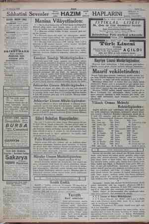    26 Ağustos 1932 e Sıhhatini Sevenler Akşam Sahife ibtiyaç müshil kullanmalı ve vukuunda HAZIM ve HAPLARINI eczanelerden...