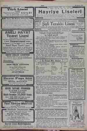    Sabife 1? 28 Ağustos 1932 — Kız - Erkek, Leyli - Nebari ürk Lisesi AÇILDI Şehzadebaşı'nda Feyziye caddesinde Vidinli Tevfik
