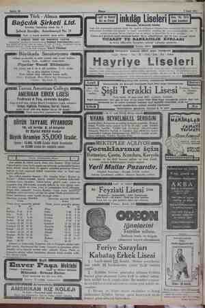  Sahife 16 1 Eylül 1932 Türk - Alman Bağcılık Şirketi Ltd. Erenköy, Taşmektep sokak No. 9 Şubesi: Beyoğlu, Asmalımesçit No. 21