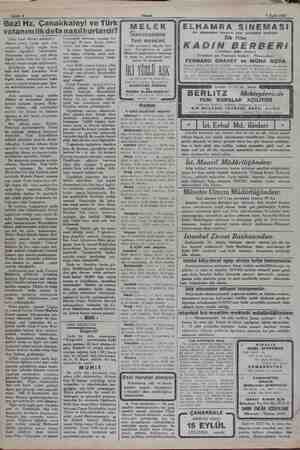    gerim 2 p — Sahife 4 KEL EE , Akşam 5 Eylül 1932 Gazi Hz. Çanakkaleyi ve Türk vatanınıilk defa nasıl kurtardı? (Baş tarafı