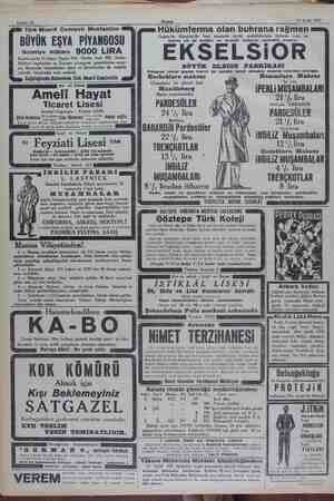    Sahife 12 Ni “e Akşam. 19 Eyüll 1932 ya Türk Maarif Cemiyeti Menfaatine Hükümferma olan buhrana rağmen Ga Karaköy'de fırın