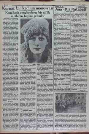      al. Sahife 8 Kurnaz bir kadının manevrası m mm 20 Eyini 1932 Kanadada zengin olmuş bir çiflik sahibinin başına gelenler