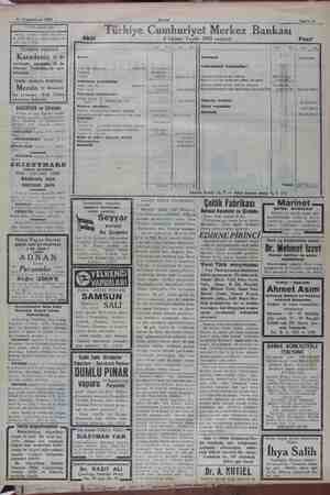  o AŞMAMAK MAŞ 11 Teşrniciyvel 1932 Akşam. Sahife 11 e İ Türkiye Cumhuriyet Merkez Bankası B. 29884 Şube A Sirkeci Mühürdar