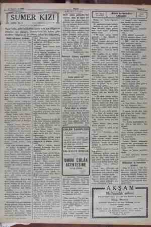    14 Teğrinievvel 1932 Ayam Tetrika No. 2 SUMER KIZI Yasan: ISKENDER FAHRETTİN — Iklibus ve tercüme hakkı mahıazdur — Nipur