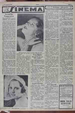     17 Teşrinievvel 1932. evimli bir Fransız artisti Meg Lemonnier sinamayı sahneden çok beğeniyor Son zamanlarda Fransız...