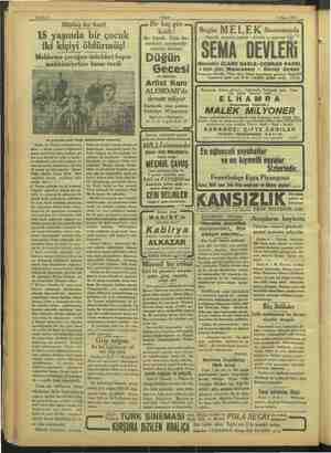    ir 8 Nisan 1933 Sahife 4 Akşam Müthiş bir katil Bir kaç gün sa |f i . & kal I Bugün M ELEK eses 15 yaşında bir çocuk 'iki