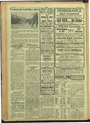    Sahife 4 Akşam İN işmi - 13 Nisan 1933 Trabzonda belediye işleri f ikinci hafta FENERBAİ AHÇE | yük san'atkâr na BANCROF-İ|