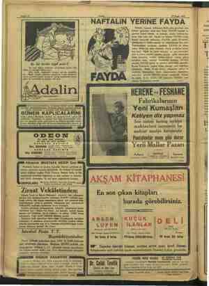    Sahife 12 29 Nisan 1933 1 | NAFTALIN YERİNE FAYDA Yağtal lin haşaratı öldüremez. Belki yalnız güvelerin eşya F hi ine...