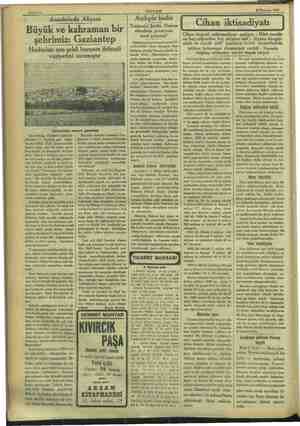  Ur Sahife 10 - Anadoluda Akşam Büyük ve kahraman bir şehrimiz: Gaziantep Hududun son şekli buranın iktisadi vaziyetini...