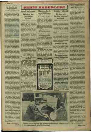  23 Haziran 1933 AKŞAMDAN AKŞAMA Bir fenni tetkik münasebetile Gazetelerde okuduğumuza na- erikalı mütehassıs ce- mı zim yerli