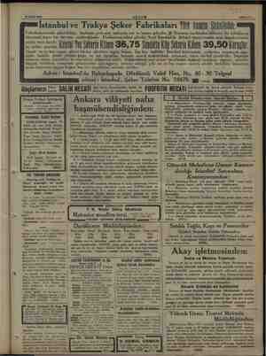    ey ke) 18 Eylül 1933 > Sahife 11 AKŞAM İstanbul ve Trakya Şeker Fabrikaları Tir Anim Şirketinde: Fabrikalarımızda...