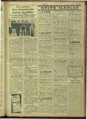     RPENİ 23 Teşrinievvel 1933 : Izmir mektupları Spor kongresi için Izmirde hazırlıklar Yeni futbol heyeti bilhassa hakem —