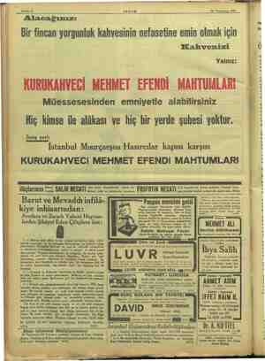  Sahife 12 Alacağınız: AKŞAM 418 Teşrinisani 1933 Bir fincan yorgunluk kahvesinin nefasetine emin olmak için IZahvenizi...