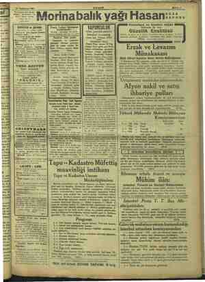    i 1933 Amerikal 3 :e ve din edilmi 26 eni 1933 AKŞAM --“Morinabalık a Sı Hasan:::: alias saf ve Mori na DEPOSU gayet nefis: