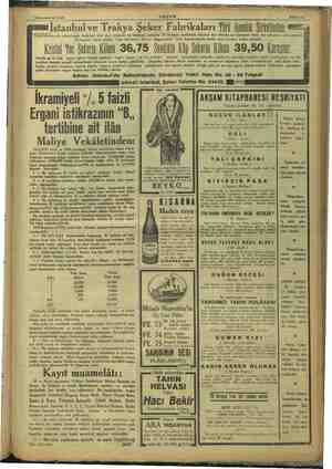  ER, a —— 7 Kânunuevvel 1933 Fabrikalarımızda çıkarılmağa başlan Fia , kısa fından müşteri hesabına sigorti peşin ödeyenler