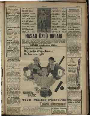  ASI 50) 14 Kânunusani 1934 Deniz yolları LETME Karaköy Sec iner GmEE iş Acenteleri: Tel, Pa Sa Kari yl Gülcemal jı... xu İ mn