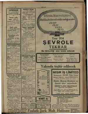  iü 19 Kânunusani 1934 Sahife 11 VAPURGULUK TÜRK ANONİM ŞİRKETİ İstanbul Acentalığı Liman han, Telefon:22925 me İmroz yolu “o