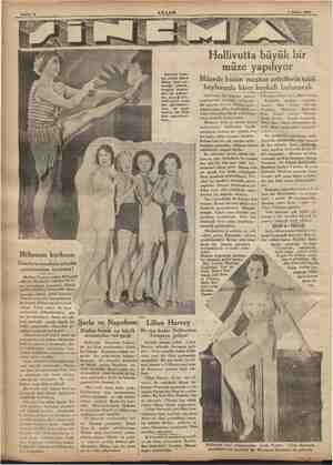  Sahife 8 AKŞAM 1 Şubat 1934 Holivatr büyü ik bir müze yapılıyor elk e Müzede bütün meşhur artistlerin tabii mağno: glMin?...