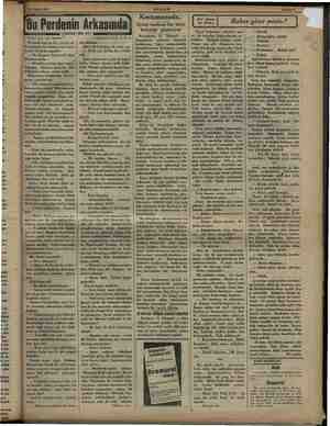    , : 19 Şubat 1934- AKŞAM Sahife 9 Bu Pe Perdenin Arkasında) Tefrika 0 a. * Earl deri 0 ike kapı içimi içeriye sa- re Siçme