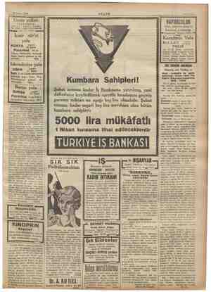    . 25 Subat 1934 Deniz yolları LETMESİ Karaköy « Köprmbap — Sirkeci nie Han Tek e ağ: önle İzmir sür'at yolu KONYA iğ...
