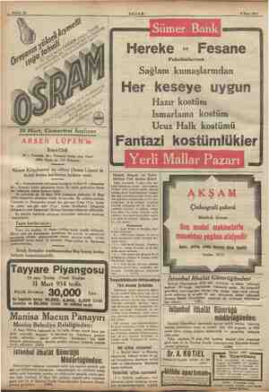    10 Mart, Cumartesi başlıyor ARSEN LÜPEN'in İkinci Cildi 24 cn Formadn 46çı Formaya kadar olan ikinci cildin Fiyeti de 115