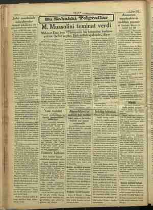    6 Nisan 1934 Sahife 2 ——— Romanya Şehir meclisinde ( 5 m Sahahki Telgraflar muahedelerin üzakereler tadiline muariz...