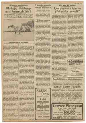  NEŞE AKŞAM 40 Nisan 1934 Almanya mektupları Uludağı, Feldberge nasıl benzetebiliriz ? Dağlarımızın, Almanyada kış spor...