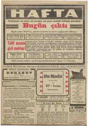  11 Nisan 1934 Türkiyenin en canlı, en zengin, en ucuz resimli haftalık gazetesi BR ADEN EŞ EEE EA LE Şİ ERON Bugün çıkan...