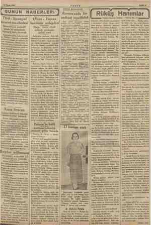  16 Nisati 1934 AKŞAM (GUNUN HABERLERİ İ Türk - Ispanyol ticaret muahedesi İhracatımıza mukabil ı Yüzde 50 nisbetinde Spanyol