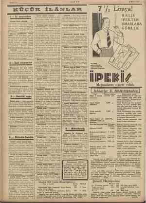    Sahife 10 AKŞA 7 Mayis 1934 KÜÇÜ Z İLÂNLAR 1 — İş arıyanlar e li mek emmi Yüksek tahsil görmüş — İcra muamelâtına bihakkın