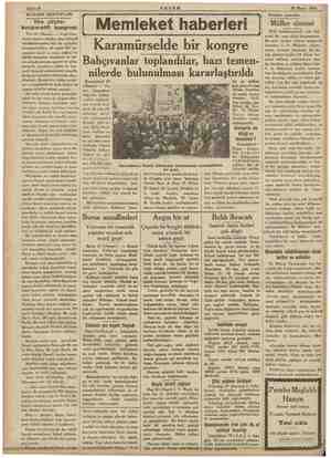  Sahife 6 AKŞAM 30 Mayıs 1934 MUHABIR MEKTUPLARI Tire çifçile kooperatifi kongresi den biri ar iri meli, 24 mart 927 se-...
