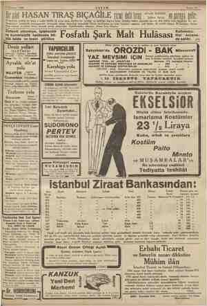    2 Haziran 1934 İde HASAN TIRAŞ BIÇAĞİLE Ti Jirni de il İnş SU Sailecii AKŞAM olmak kabildir Eid ini da evcut " pi İl eli.