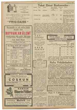    TN ELEKTRİKLİ OTOMATİK SOĞUK HAVA DOLAR: Genarat Motora Mamut, pp gr va ..i Gü ; AKŞAM 6 Haziran 1934 5 azira; . . e Tokat