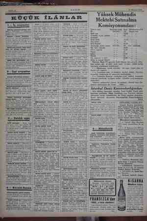    Sahife 10 11 Haziran 1934 BRE SERA Yü KÜÇÜK İLÂNLAR 1 — İş arıyanlar amana anma 500 lira kefaleti nakliye veri- rim —...