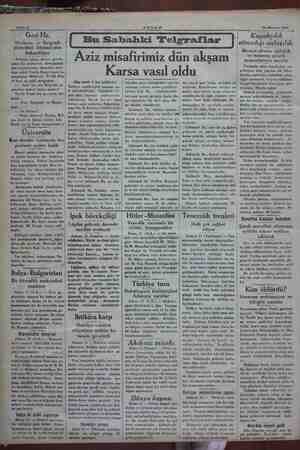    d | : 12 Haziran 1934 Moskova ve Belgradı ziyaretleri ihtimalinden bahsediliyor Sofyada çıkan «Zora» gazete” sinin bir...