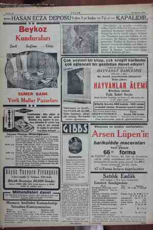    CAKŞAM 13 Haziran 1934 Sahife 12 se HASAN ECZA DEPOSU 1 den ye kadar ve 7, KAPALIDIR. 25,000 Lü 10,000 Lira 4,000 Lira...