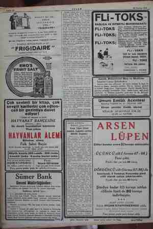        AKŞAM 26 Haziran 1934 soğuk tutulacağı Bir tek Frigidaire BOURLA BİRADERLER ve $” “ERIGIDAİRE “ AKŞAM KITAPHANESİ 121,