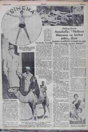    28 Haziran 1934 * Avrupa sk nema şirketleri erkânından bir yabati yapmak zero Holliuta gideceklerdir. Se- yahat Iki ay ka-
