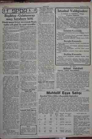  ELE AYM SR, SE AKŞAM 30 Haziran 1934 Beşiktaş maçı berabere bitti - Galatasaray Dünkü maçın birinci devresinde Beşik-...