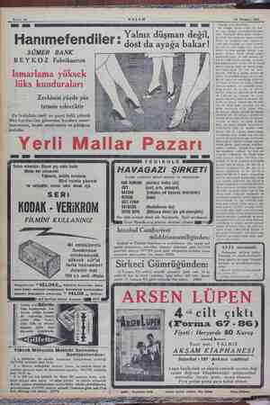    | Sahife 12. . AKŞAM diş 13 Temmuz 1934 Hanımefendiler : dost da ayağa bakar! SÜMER BANK BEYKOZ Fabrikasının Ismarlama...