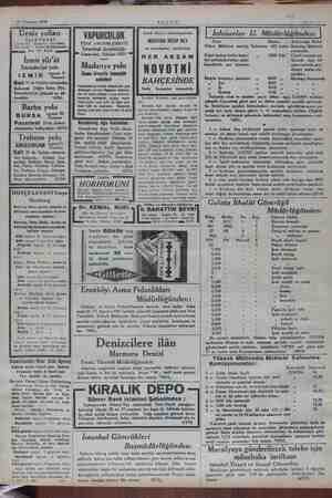    30 Temmuz 1934 AKŞAM Deniz yolları İŞLETMESİ eri: Karaköy « Köprahapı & — Birkeci Muhardarınde m Han Tek BED İzmir sür'at