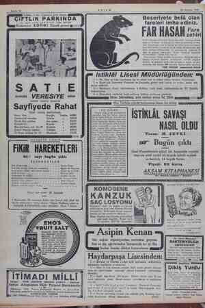       Sühife 16 30 Ağustos 1934 Eylülün 1 inci Cumartesi günü akşamı FTLiK PARKIND Fa maraf musiki  san'afkârlarnın lütfen...