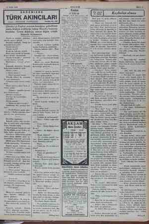  11 Eylül 1934 AKŞAM Sahife 9 AKDENİZDE TÜRK AKINCILARI Yazan: İSKENDER FAHREDDİN Tetrika No. 1. (Jüzetta) yı Kaptan paşanın