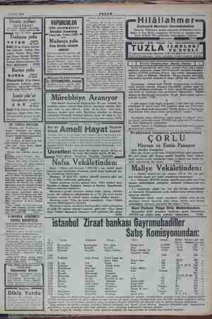    AKŞAM 17 Eylül 1934 Deniz yolları İŞLETMESİ Acenteleri: Karaköy  Köpraban Tek 49863 — Birkeci Mahurdarsad an Ter 23140...