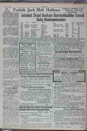   25 Eylül 1934 yen F osfatlı Şark Malt Hulâsası "Çocu “kemilrini arbiye mektebine bağlı mek- ihtiyacı için 12,000 kilo...