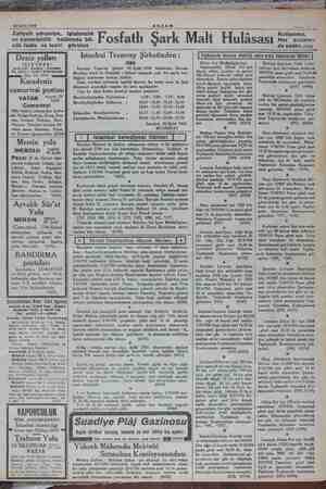    28 Eylül 1934 AKŞAM Zafiyeti umumiye, iştahsızlık ve kuvvetsizlik halâtında bü- yük falde ve tesiri görülen Fosfatlı Şark