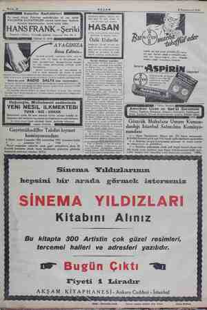    MAŞA Sahife 12 AKŞAM 2 Teşrinievei 1934 NEME Kalorifer Radiatörleri HMEENNMEMİ En maruf Alman Fabrikası mamulâtından en &on